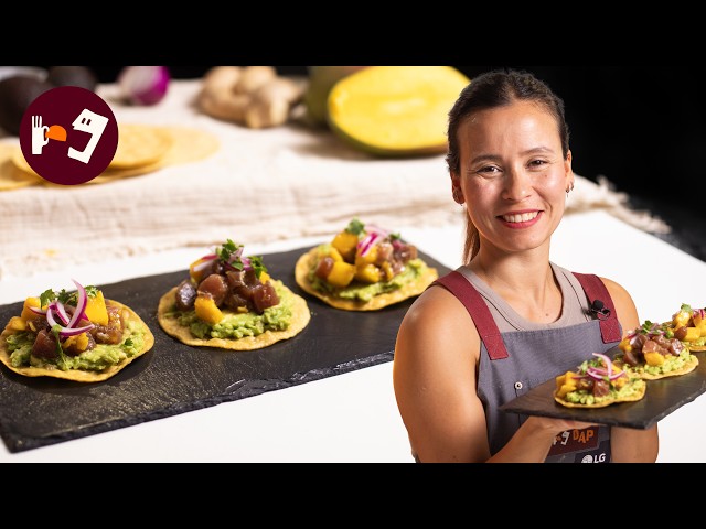 TOSTADAS MEXICANAS con ATÚN Y MANGO: así se hacen en casa