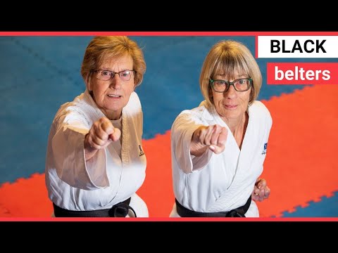 Pensioners become two of the oldest people to achieve black belts in karate | SWNS TV