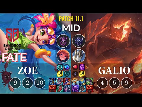 SB FATE Zoe vs Galio Mid - KR Patch 11.1