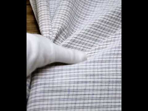 Check White Blue Khadi Cotton 145 GSM Handwoven Fabric — video