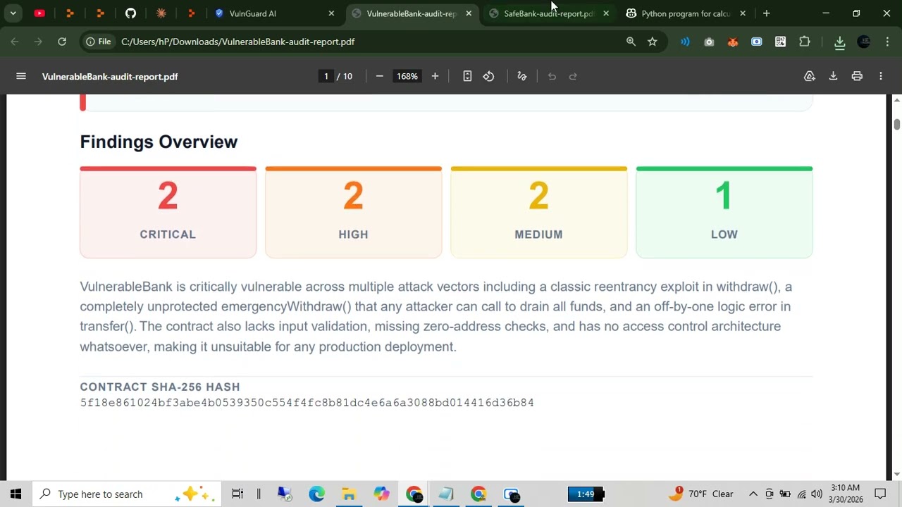 AI Smart Contract Vulnerability Scanner