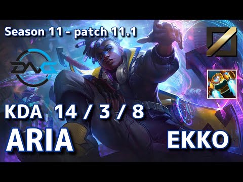 【韓国サーバー/M1】DFM Aria エコー(Ekko) VS シンドラ(Syndra) MID - Patch11.1 KR Ranked【LoL】