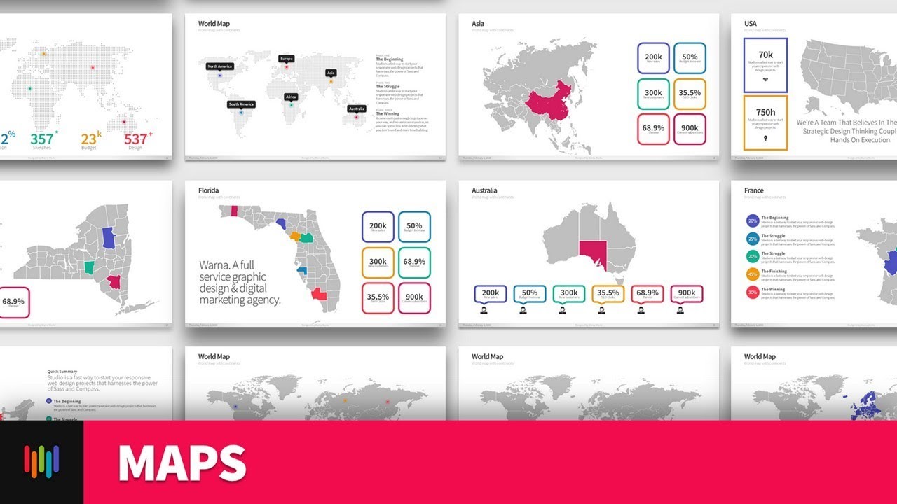 Maps & Data Infographic PowerPoint Templates