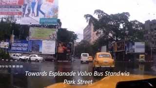 preview picture of video 'Kolkata Esplanade Volvo Bus Stand Via Park Street Kolkata'