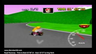 Mario Kart 64 - Time Trials - Royal Raceway 02'57"86 King F [N64 PAL]