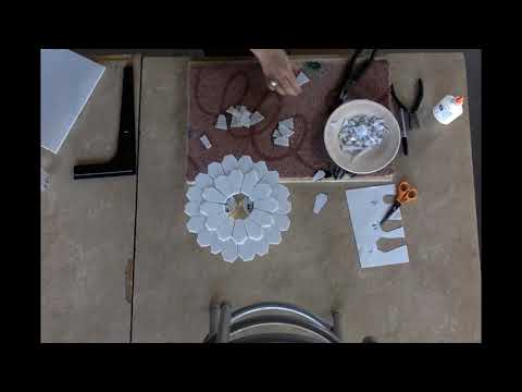 Fused glass flower dish