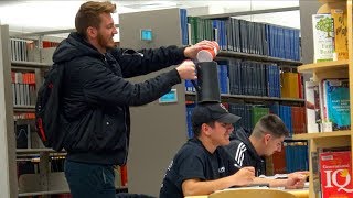 POURING WATER IN THE LIBRARY!