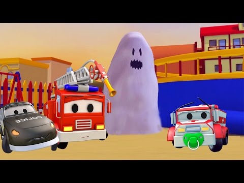 Patrula masinilor si fantoma în Orasul Masinilor Camion de Pompieri si Masina de Politie | Halloween