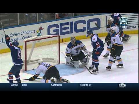 Frans Nielsen wrist shot PPG 1-0 St. Louis Blues vs NY Islanders Dec 6 2014 NHL