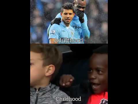 Mario Belotelli & Kun Aguero Childhood vs Adulthood #aguero #belotelli