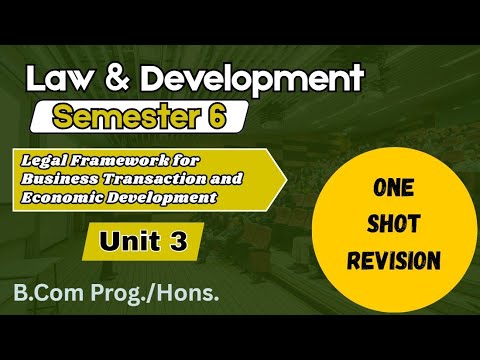 Unit 1 Introduction l Important Questions l Semester 6 l Law and Development l