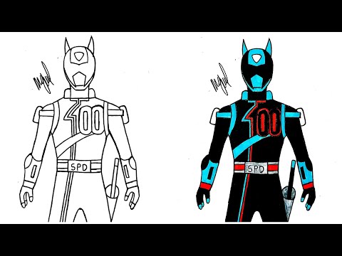 HOW TO DRAW SHADOW RANGER FROM POWER RANGERS SPD