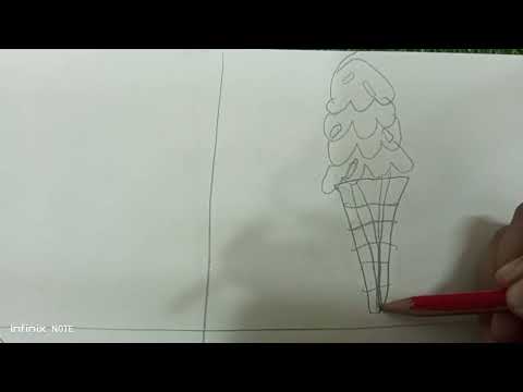 I make ice cream and flower drawing I#1