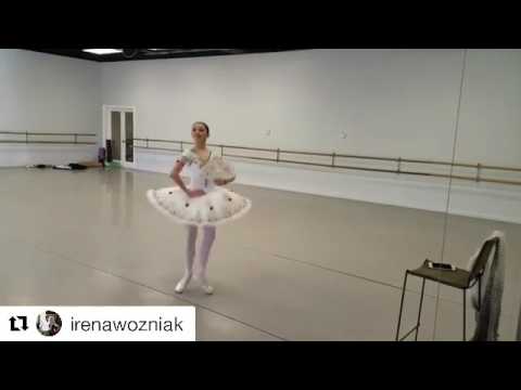 Tia Wenkman age 13 Practicing Kitri Act 3 with Irena Wozniak at Master Ballet Academy