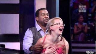 Woman showing her breast on TV in front of people. Super FAIL! video