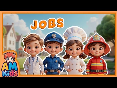 Jobs Song for Kids 🎶 | Learn About Careers 👮‍♀️👩‍🍳👩‍⚕️ | Fun Animated Music Video 🧑‍🎨