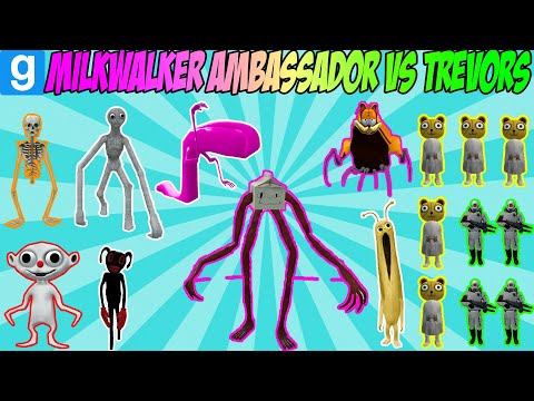 MILKWALKER AMBASSADOR VS NEW TREVOR HENDERSON CREATURES! -Garry's Mod Sandbox