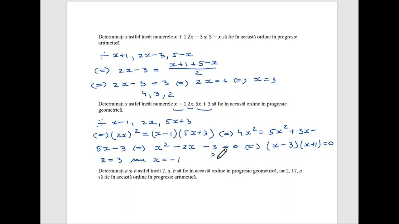 Watch Termeni Consecutivi Ai Unei Progresii Geometrice Now Termeni consecutivi ai unei progresii