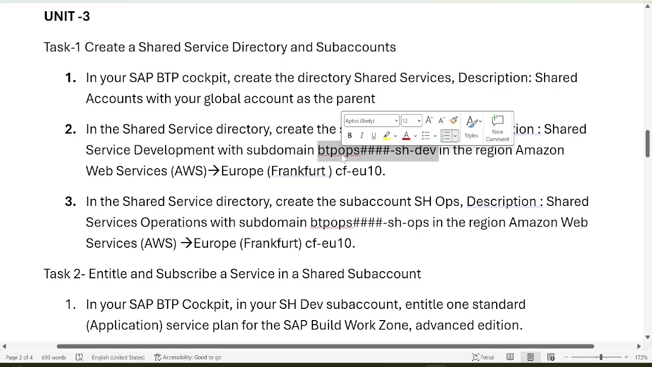 Create Shared Services Directory