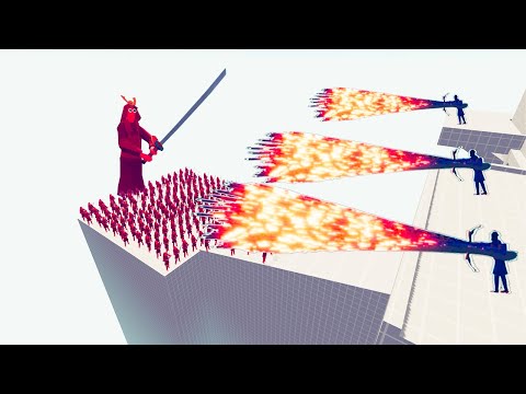 100x SAMURAI + 1x GIANT SAMURAI vs 2x EVERY GODS - Totally Accurate Battle Simulator TABS
