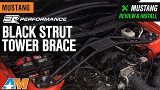 thumbnail interactive-video image 1 of BMR Suspension Strut Tower Brace With Plenum Cover For 2005-2014 Mustang 4.6L/5.0L – Black STB011H 1 of 5