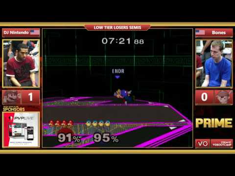 Prime Low Tier - DJ Nintendo (Mario) Vs. Bones (Mario, Ness) SSBM Losers Semis - Smash Melee
