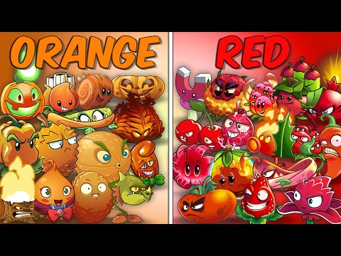 Team ORANGE vs RED Plants - Which Plant Team's NOOB? - PvZ 2 Challenge