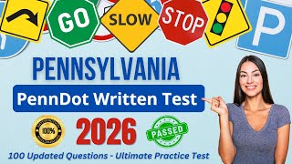 Ultimate 100 Questions Pennsylvania DMV Written Test 2026 | PA PennDot Learners Permit Practice Test