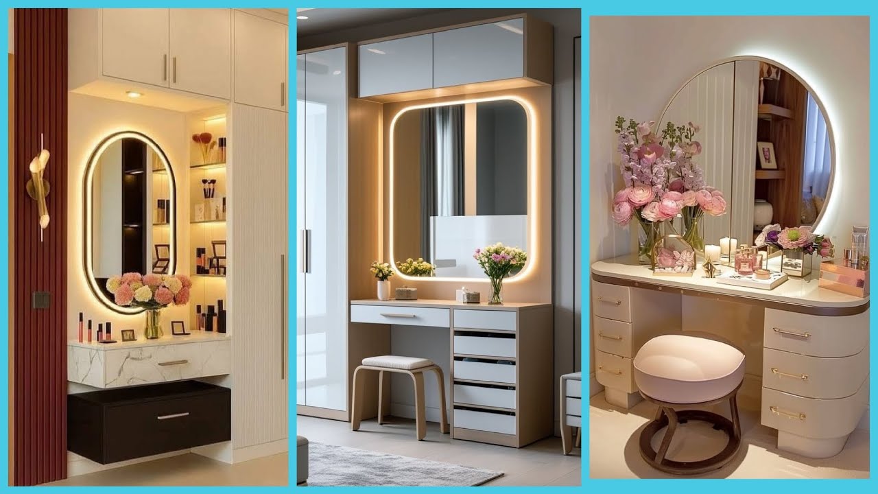 Modern Top 30 dressing table design ideas for bedroom 2026//wall mounted wooden dressing table 
