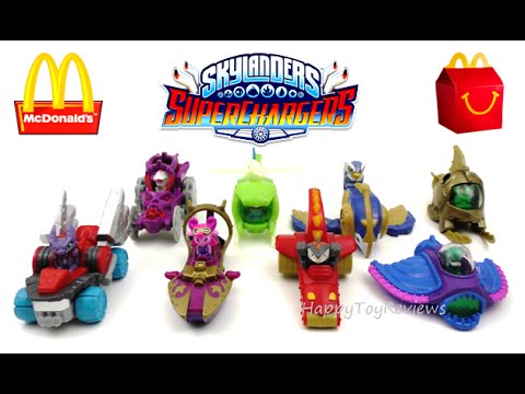 2016 SKYLANDERS SUPERCHARGERS McDONALD'S HAPPY MEAL TOYS SET OF 8 COLLECTION REVIEW