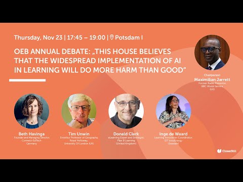 OEB 2023 Annual Debate "The Widespread Implementation of AI in Learning Will Do more Harm than Good"