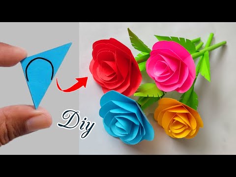Easy and Beautiful Paper Rose Making 💐| How To Make Flower Rose, Origami Rose