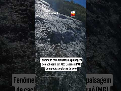 Frio extremo cria paisagem congelada e impressiona moradores em Alto Caparaó
