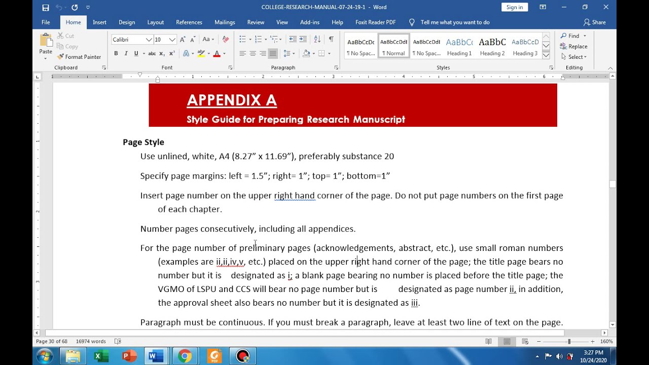 Capstone Project Page Style Formatting