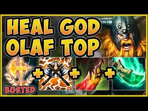 WTF! NEW HEAL GOD OLAF TOP BUILD IS 100% UNFAIR! OLAF SEASON 9 TOP GAMEPLAY! - League of Legends