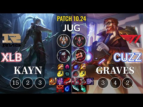 RNG XLB Kayn vs T1 Cuzz Graves Jungle - KR Patch 10.24