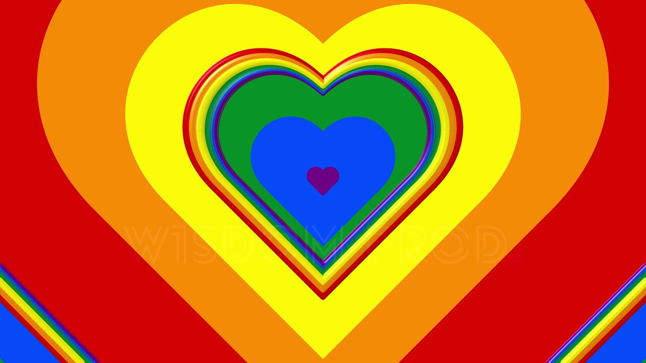 4K Rainbow Heart Shapes Animation