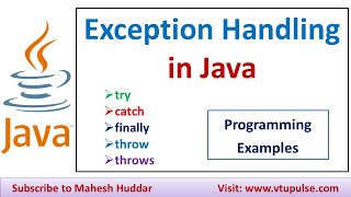 How to handle Exception in Java try Catch Blocks Multiple Catch Blocks Finally Block Mahesh Huddar