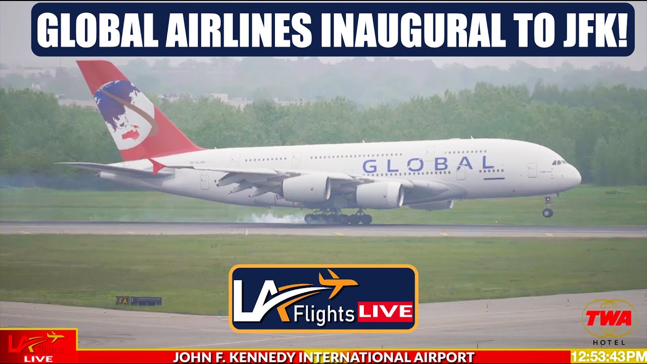 🔴LIVE JFK AIRPORT | GLOBAL AIRLINES A380 LANDS at JFK! | MAY 15, 2025