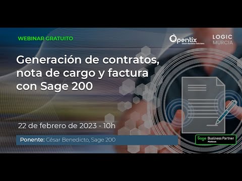 Generacin de contratos, nota de cargo y factura con Sage 200[;;;][;;;]