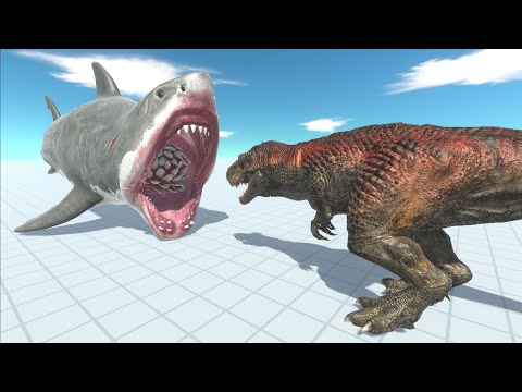 T-REX vs Mutant Megalodon🦖🐬 - Animal Revolt Battle Simulator