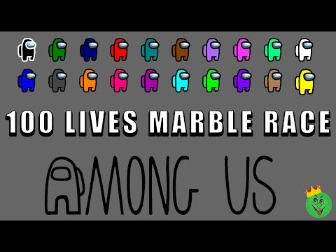 Among Us 100 lives marble race in Algodoo \ Marble Race King