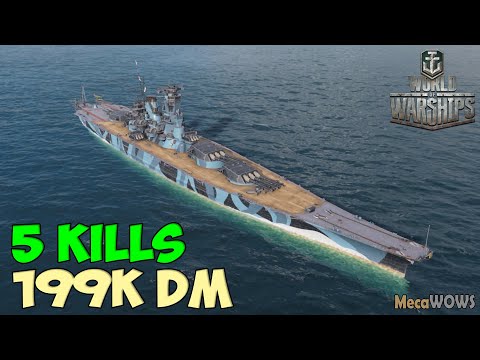 World of WarShips | Musashi | 5 KILLS | 199K Damage - Replay Gameplay 4K 60 fps