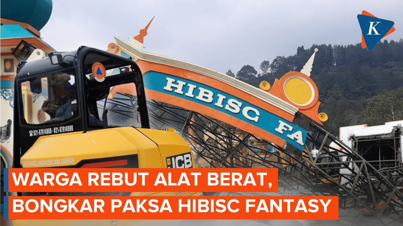 Emosi, Warga Rebut Alat Berat dan Bongkar Paksa Hibisc Fantasy Puncak Bogor