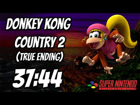 Donkey Kong Country 2 Speedrun (True Ending) em 37:44