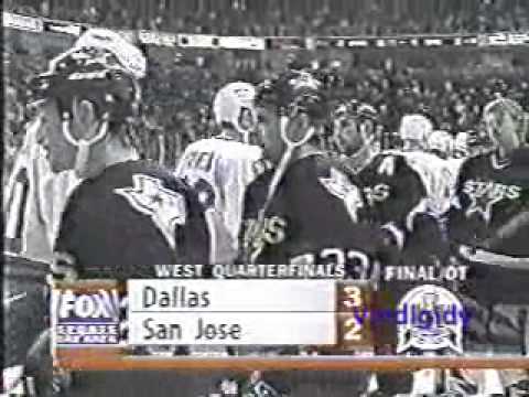 Stars beat Sharks in OT 5/2/98 playoffs