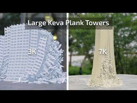 Large Keva Plank Towers Destruction