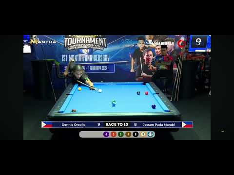 Dennis Orcollo (PH) vs (PH) Jesson Marabi - SemiFinal - Mantra 10 Ball International Tournament 2024