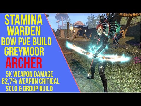 ESO Stamina Warden Bow PVE Build - Archer - Bow PVE Guide (Greymoor)