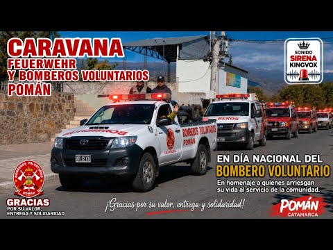 CARAVANA FEUERWEHR AND BOMBEROS VOLUNTARIOS POMÁN SONIDO SIRENA KINGVOX